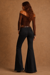 Wild West Studded Cowhide Bell Bottoms