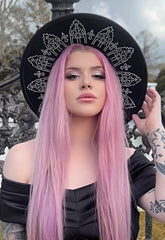 Vegan Felt Wide Brim Hat Wrought Iron Crown