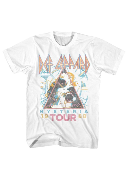 Def Leppard Hysteria Tour band tee oversized fit – multicolor graphic front, gray heavyweight cotton
