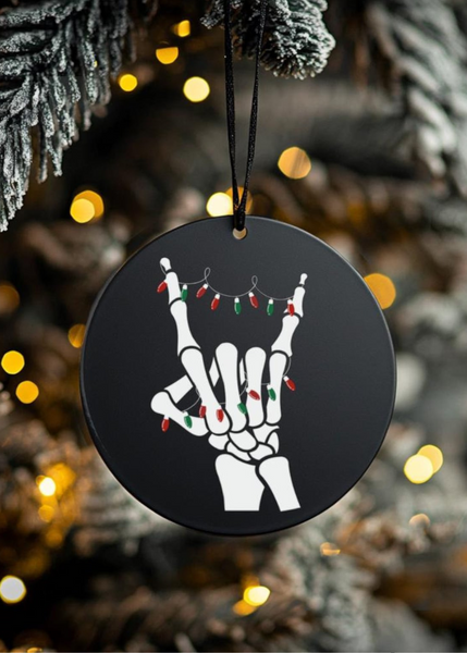 heavy metal rocker ornament rockstar wife skull skeleton 