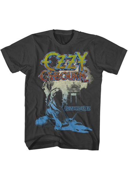 Ozzy Osbourne Blizzard of Ozz oversized graphic tee in dark grey – officially licensed vintage rock band shirt