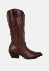 Ponsies Embroidered Cowboy Calf Boots