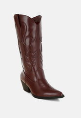 Ponsies Embroidered Cowboy Calf Boots