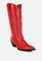 Ponsies Embroidered Cowboy Calf Boots