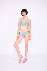 Pineapple Print String Bikini Tropical Retro Swimwear