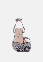 Such A Flirt Snake Print Block Heel Sandals
