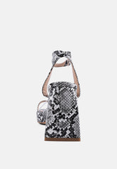 Such A Flirt Snake Print Block Heel Sandals