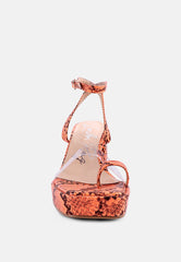 Such A Flirt Snake Print Block Heel Sandals