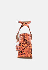 Such A Flirt Snake Print Block Heel Sandals