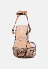 Such A Flirt Snake Print Block Heel Sandals