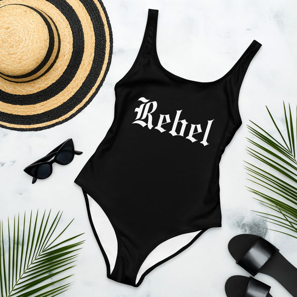 Black goth rebel rocker gothic bathing suit swimsuit bikini alternative summer beach 
