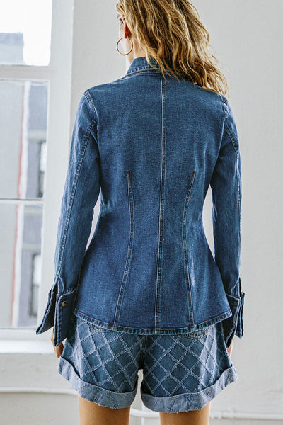 A SECOND THOUGHT DENIM TOP