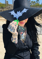 bat goth summer hat floppy beach 