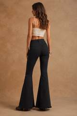 Wild Horses Brown Bell Bottom Horse Print Pants