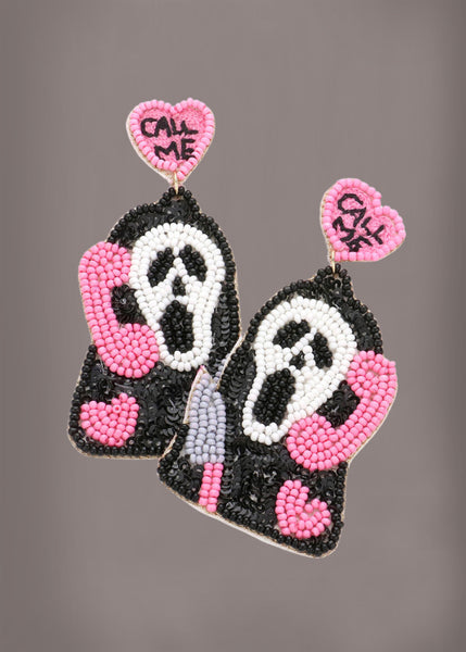 pink ghost earrings