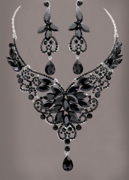 black crystal choker necklace