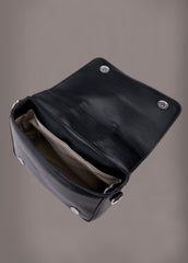 black leather bag