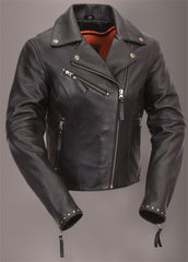 black leather jacket