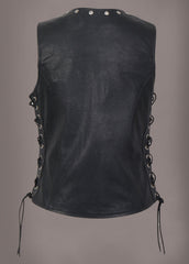 black leather vest