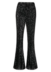 black sequin bell bottom pants