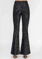 black sequin palazzo pants