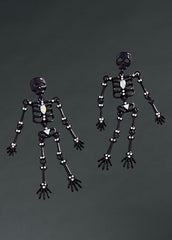 Gothic crystal skull drop earrings for Halloween and alternative fashion