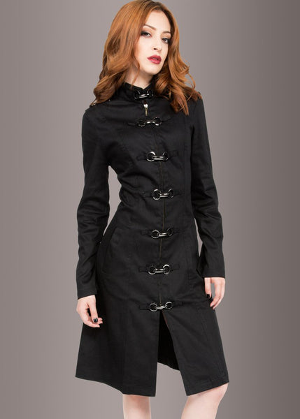 women's black steampunk coat