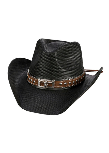 black cowboy beach hat