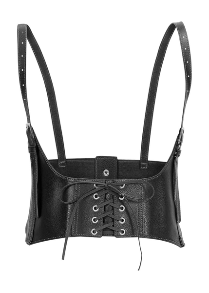 Black Corset Harness Belt with Silver Hardware – Goth Festival Accessory | Pretty Attitude

