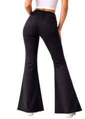 Black studded wide leg jeans made in USA – detail shot of crocodile panels and silver studs
