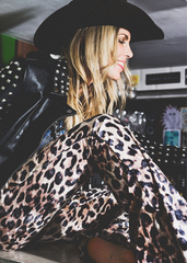 leopard velvet bell bottoms flare pants cheetah festival concert outfit Inso