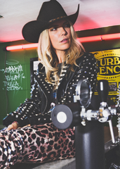 After Party Black Faux Leather All Over Stud Moto Jacket