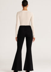 black studded flare pants bell bottoms rocker rockstar wife festival boho stage wear clothing womens musician