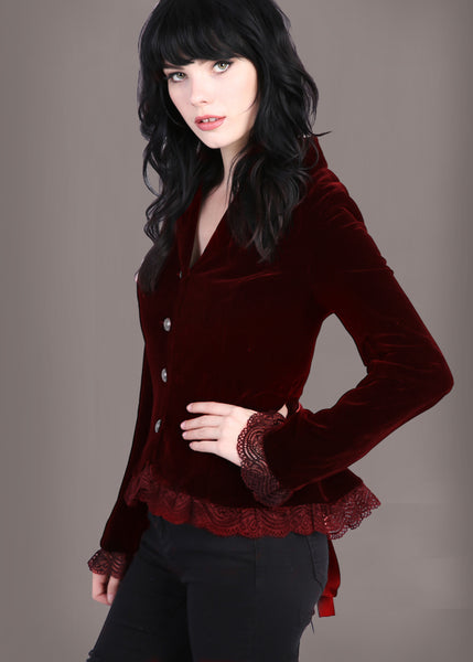 red velvet gothic coat
