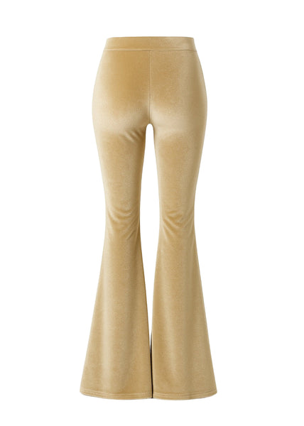 Beige velvet flared pants boho rocker rockstar wife soft womens 