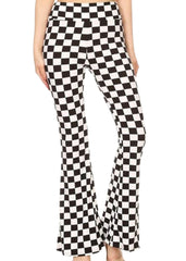 checkered bell bottom pants