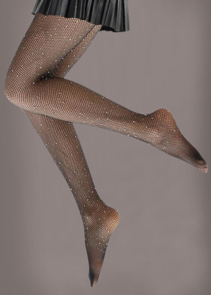crystal fishnet tights