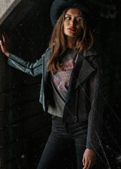 crystal studded moto jacket