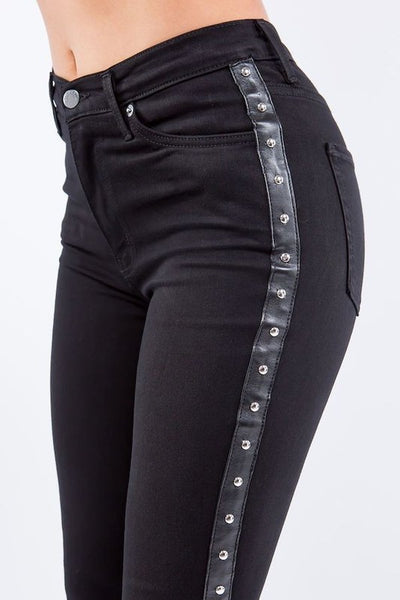 studded flare jeans