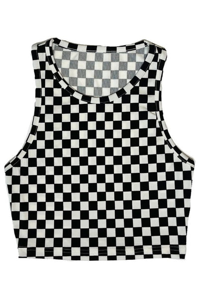 checkered cropped top