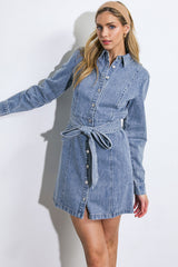 denim mini dress