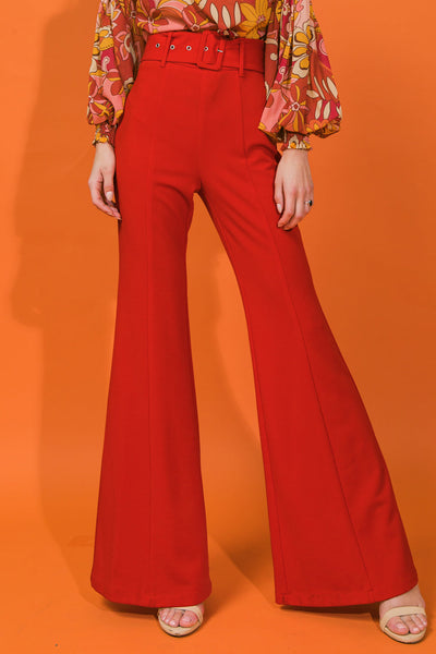 red bell bottoms 