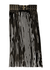 Black Studded Fringe Belt Women Vegan Leather Festival concert outfit bohemian wedding guest