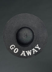 go away floppy gothic hat black alternative fashion beach hat
