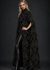 Black gothic cape for vampire, steampunk and cosplay styling
