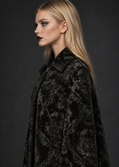 One-size women’s black brocade cape with elegant flowing silhouette by Pretty Attitude 