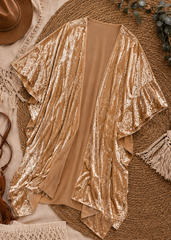 Pretty Attitude gold crushed velvet kimono cardigan bohemian style