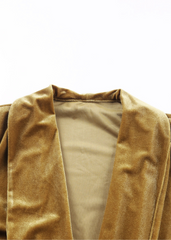 yellow gold velvet kimono boho long pockets longsleeve festival concert outfit country music 