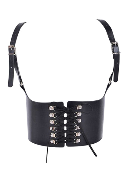 goth harness belt black festival outfit boho rocker 