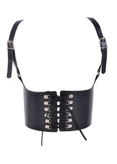 goth harness belt black festival outfit boho rocker 